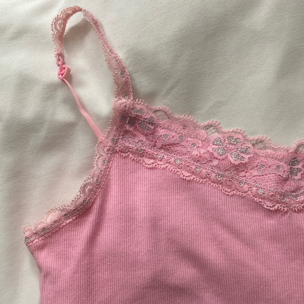 Super pretty Justice Pink Lace Cami for girls! Size 16